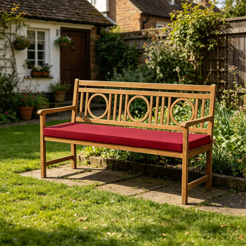48×18×3 Inch Outdoor Bench Cushion, Waterproof Fade Resistant Non-Slip Patio Bench Pad With Removable Cover For Garden Swing And Porch Sofa, Burgundy