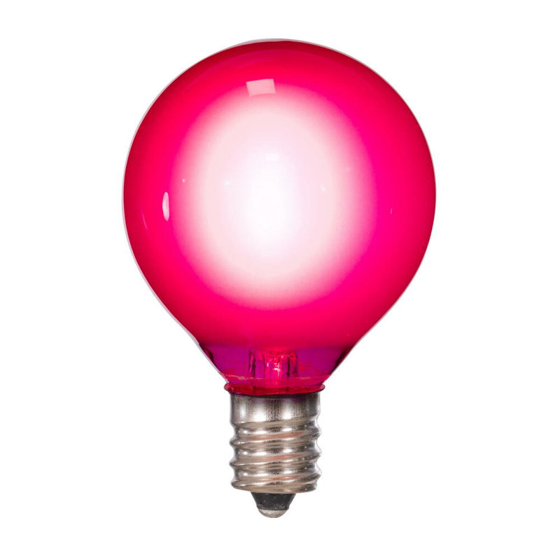 18Lt LED Glass G40-E12 Filament End-Connecting Set, Pink