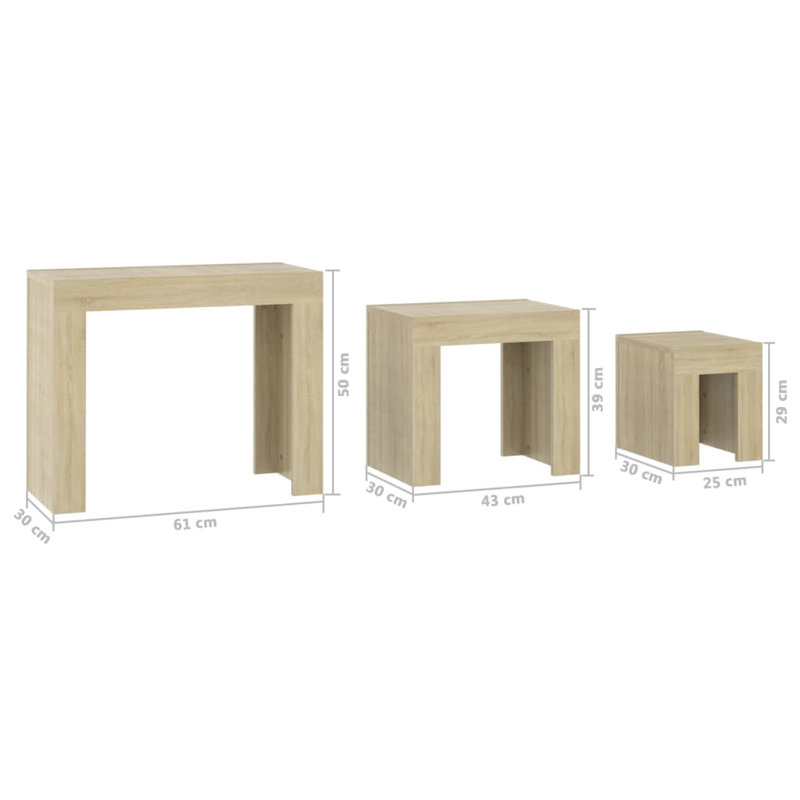 Godbeare Sled Coffee Table, Sonoma Oak