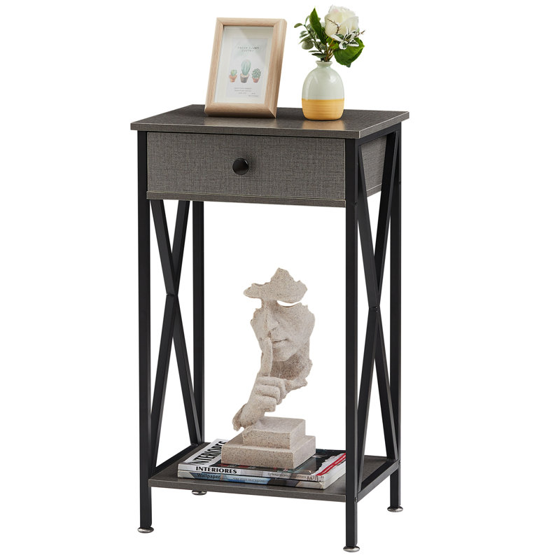 Kempst 15.7'' W Metal Nightstand, Heather Gray, Individual