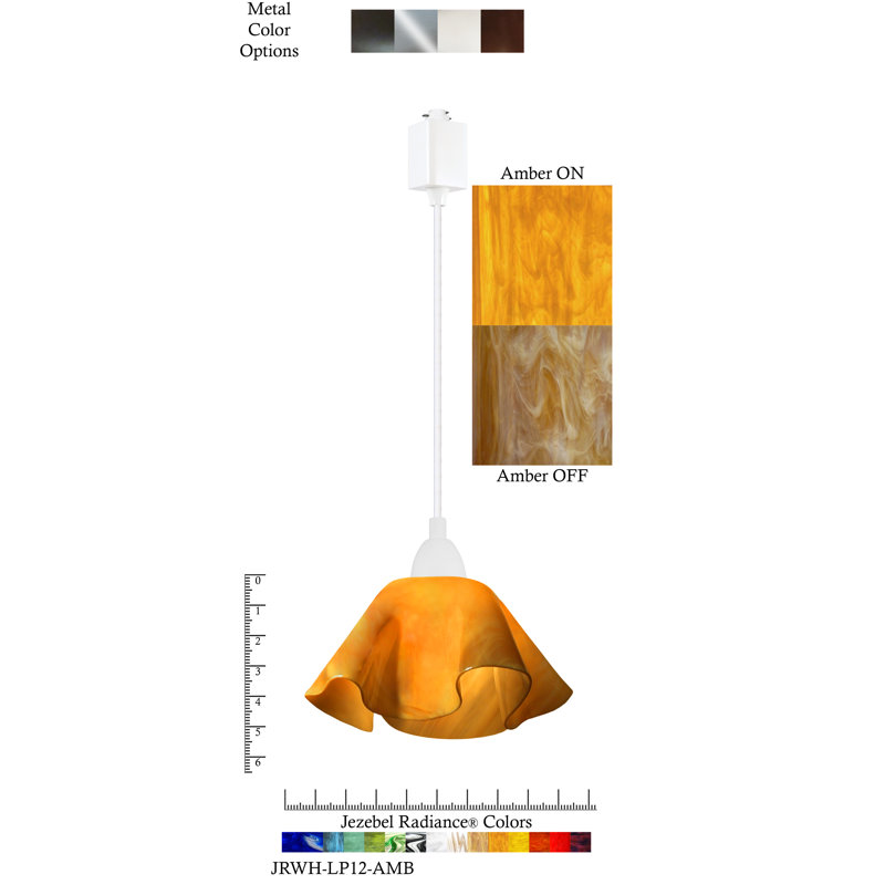 Luminaire suspendu Dale, Petit, Blanc, Ambre jaune
