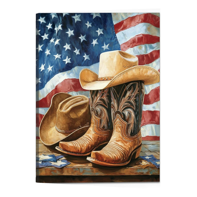 Décoration murale rustique sur toile drapeau de botte Western