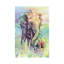 Mother & Baby Elephant Rainbow Colours by Michelle Faber - Painting on Canvas-651706237-647952737