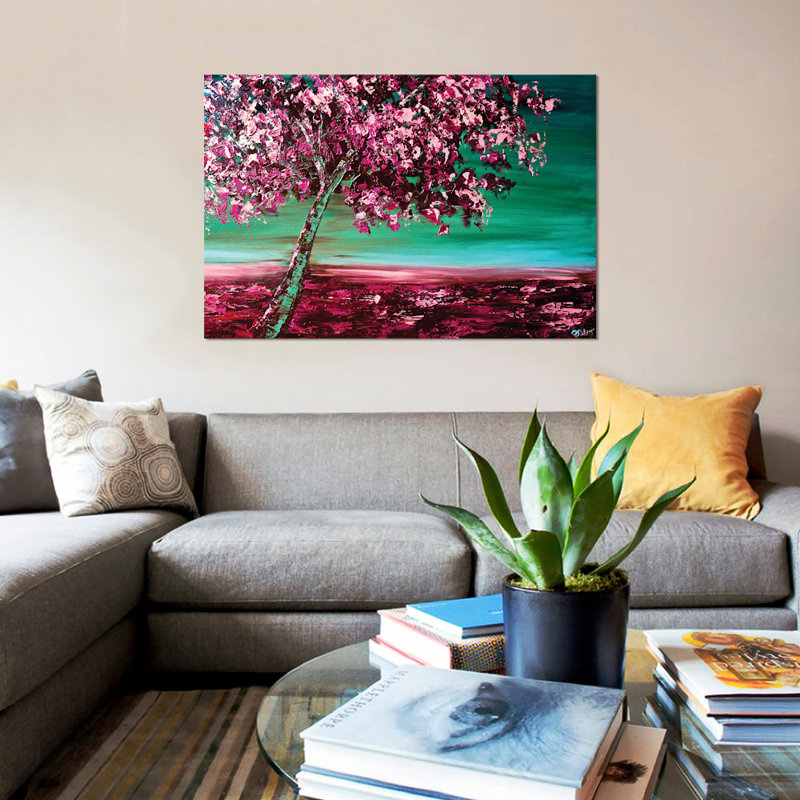 «Swiger Under the Cherry Tree», reproduction sur toile, H 12 po x l 18 po x P 1,5 po, Pas de tapis, Toile tendue