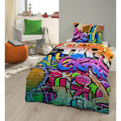 Good Morning Duvet Cover Graffiti Multicolour
