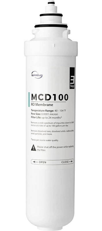  Filtre de remplacement à membrane iSpring MCD100 RO pour système d'osmose inverse de comptoir RCD100, cycle de remplacement: jusqu'à 24 mois