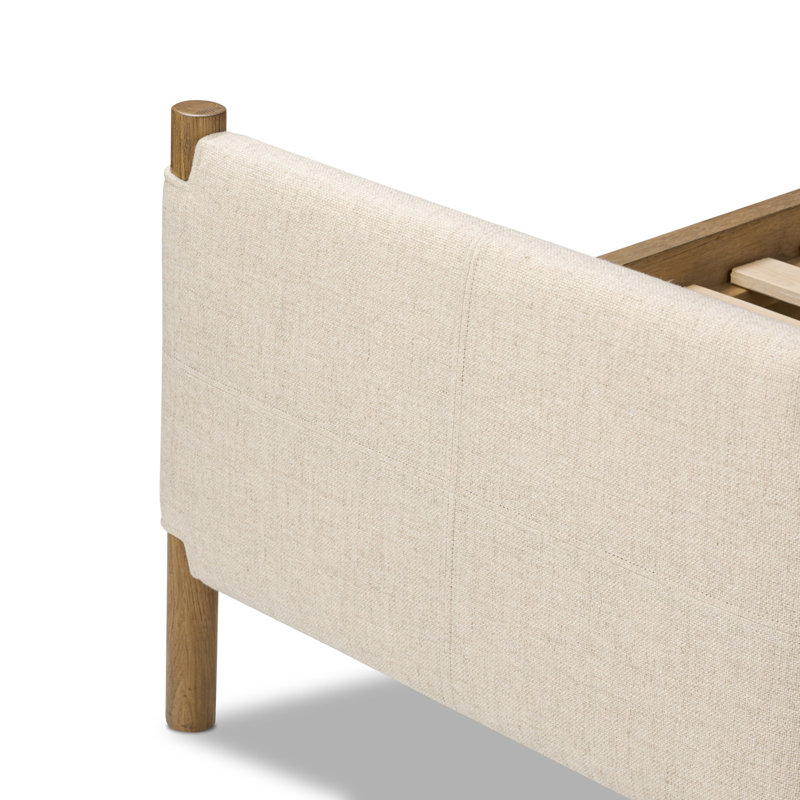 Salado Leather Bed, King, Antigo Natural