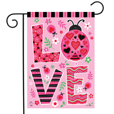 Coccinelle, amour, drapeau de jardin