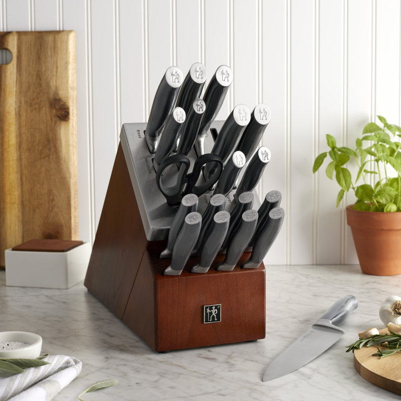 Graphite German Stainless Steel 20-Piece Self-Sharpening Knife Block Set