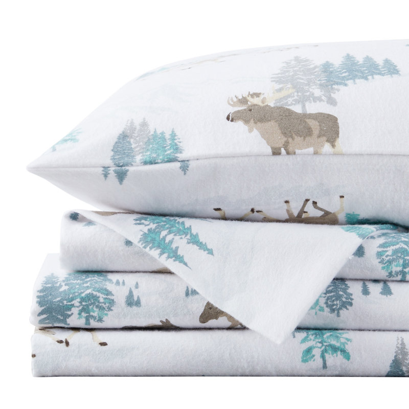 Ensemble de literie en flanelle 100 % coton, Ensemble de draps pour lit simple avec un drap-hou