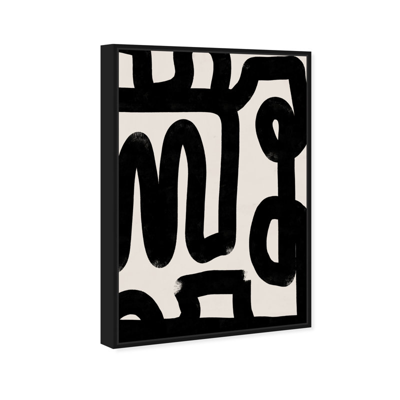 Bold Brush Stroke Lines And Swirls Print by Oliver Gal, Black Floater Framed, 31" H x 21" W