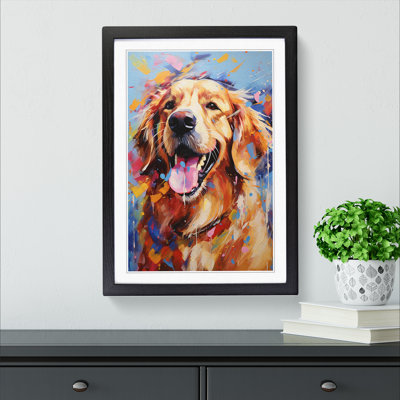 Golden Retriever Expressionism - Framed Print