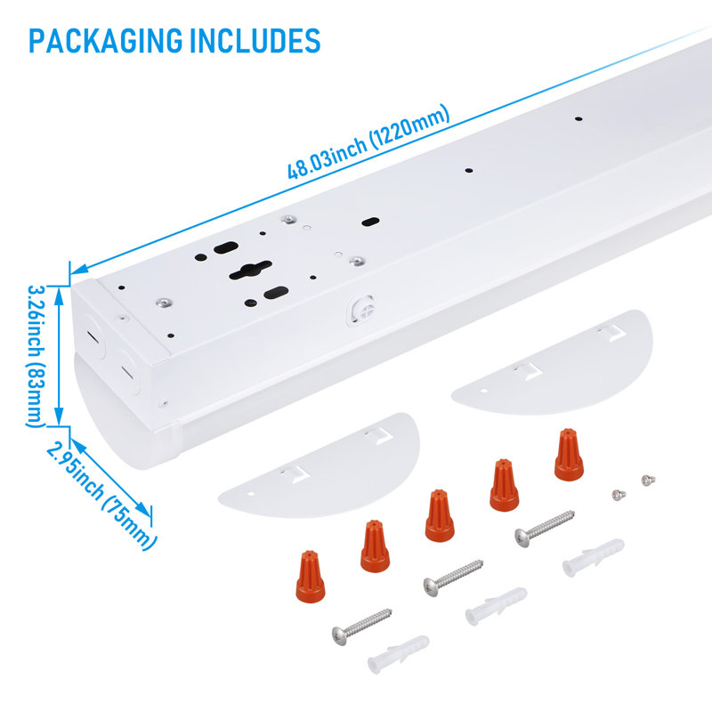 3cct Led Linear Strip Light, 120-277V Commercial Grade, 3500k/4000k/5000k Selectable, Flush Mount, Dimmable