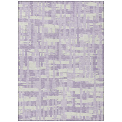Machine Washable Indoor/Outdoor Chantille Lavender Rug