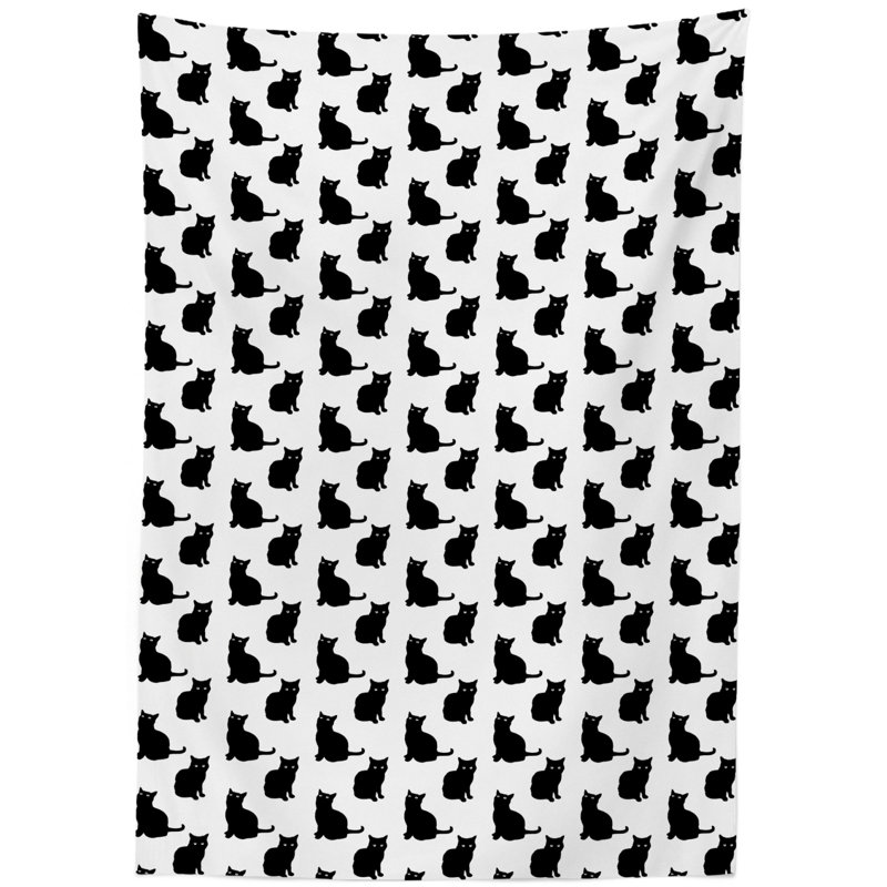 Cat Geometric Tablecloth, 84" L x 60" W
