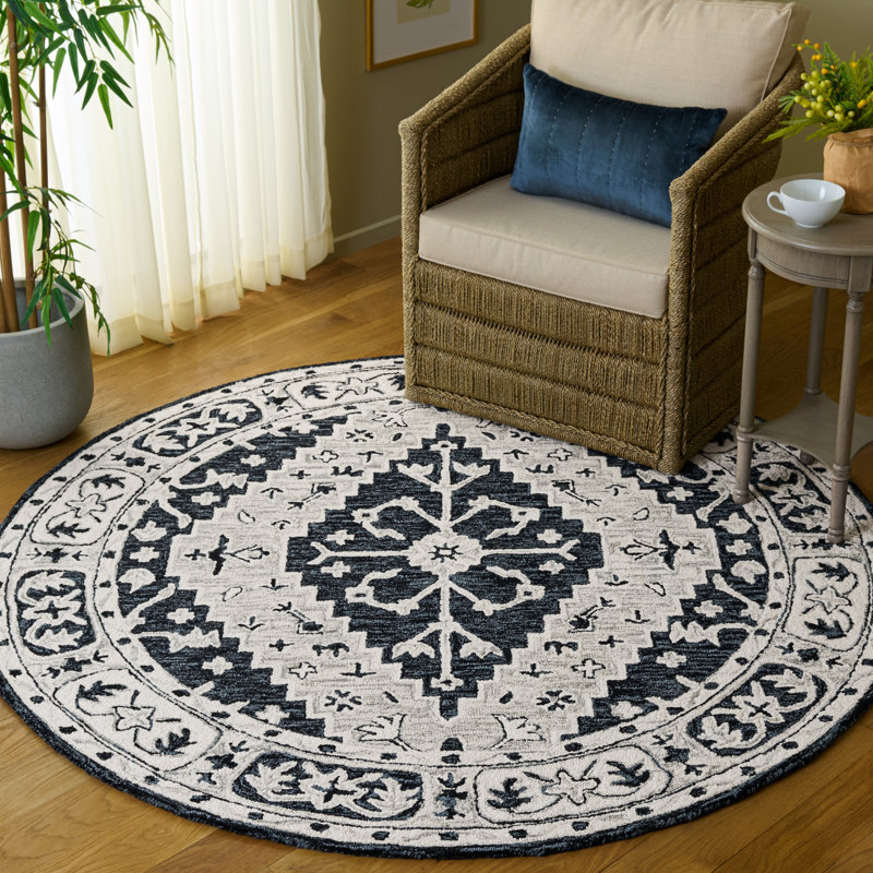 Metro 474 Hand Tufted 80% Wool; 20% Cotton Oriental Rug, Round 6'