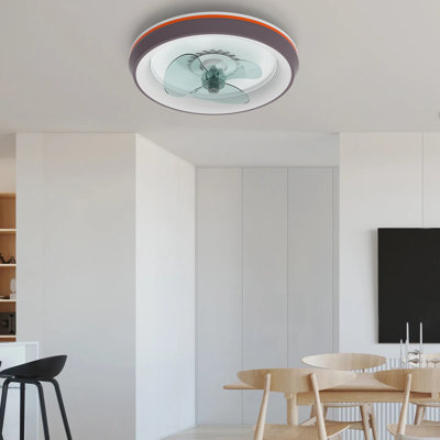 Ventilateur de plafond à DEL espresso de 19 po avec lumière, luminosité réglable de 40 W à 80 W, ventilateur de plafond à DEL de 10,5 po Jaenis