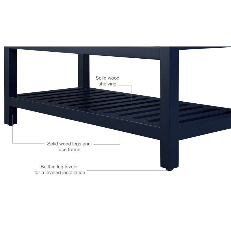 Elizabeth 36'' W Single Vanity, Heritage Blue | Brushed Gold