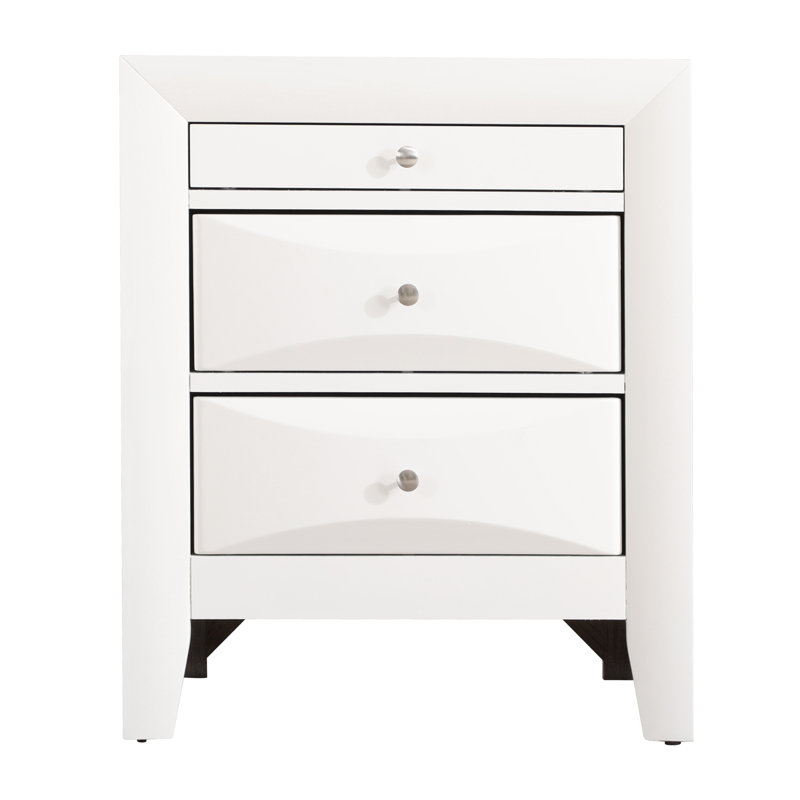 Table de chevet élégante et contemporaine, Blanc