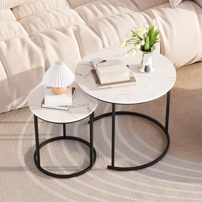 Table basse Hudy, Blanc, Black