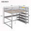 Lit mezzanine double avec bureau intégré Halaya