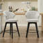 Ensemble de 2 tabourets de bar pivotants à hauteur de comptoir, chaises rembourrées en chenille avec large dossier pour bar, îlot de cuisine, salle à manger, blanc