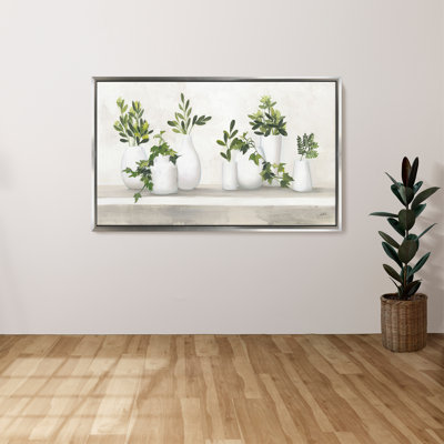 "Plant Life" par Julia Purinton, reproduction sur toile dans un cadre flottant