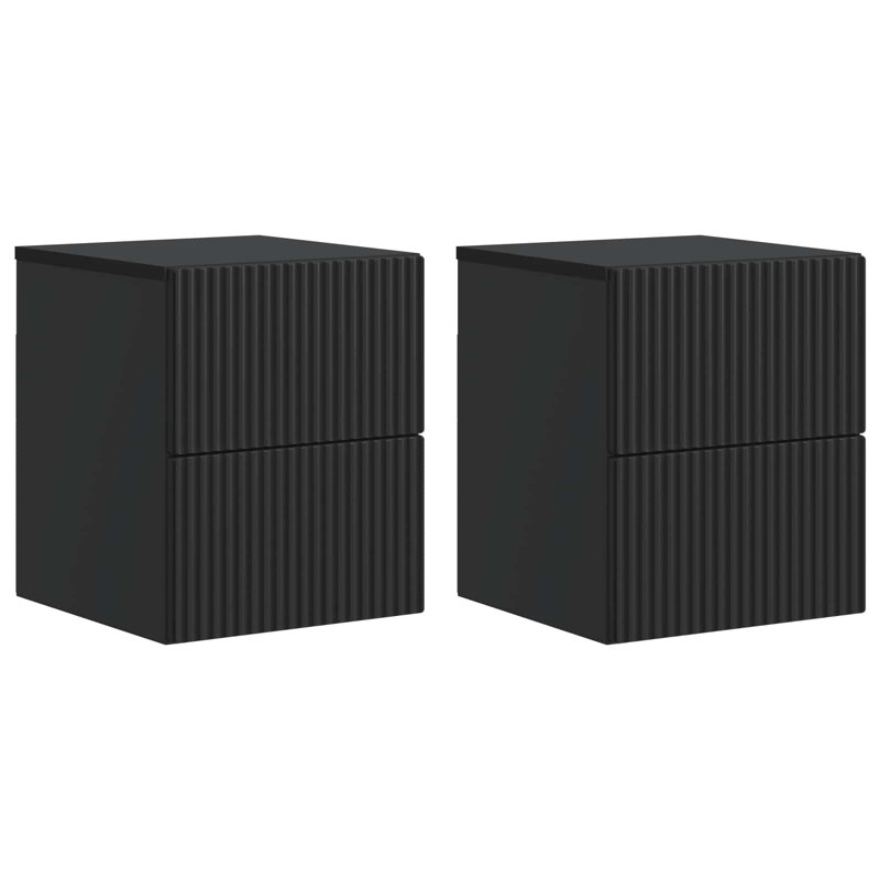 33cm W Manufactured Wood Bedside Table, Black