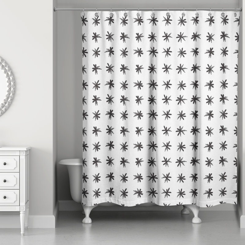 Rideau de douche simple astérisque Blanco