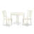 3 Piece Kitchen Table & Chairs Set Contains a Round Dining Room Table and 2 Solid Wood Seat Chairs, 42x42 Inch, Linen White-1088230364