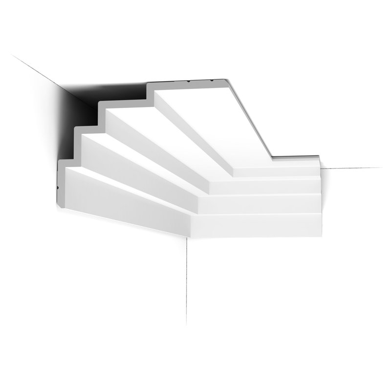 Moulure couronnée en polyuréthane blanc apprêté 8-1 / 4 po x 5-7 / 8 po x 78-3 / 4 po, Paquet de 1