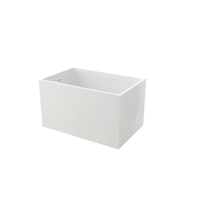 Baignoire autoportante brillante de 43 po, baignoire carrée confortable avec siège, conception haute et spacieuse pour la transformation de la salle de bain