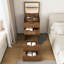 Bureau de coiffeuse 3 en 1 avec miroir éclairé et tabouret, table de maquillage à plateau rabattable, rangement compact pour la chambre à coucher, la salle de bain et le vestiaire-41675960