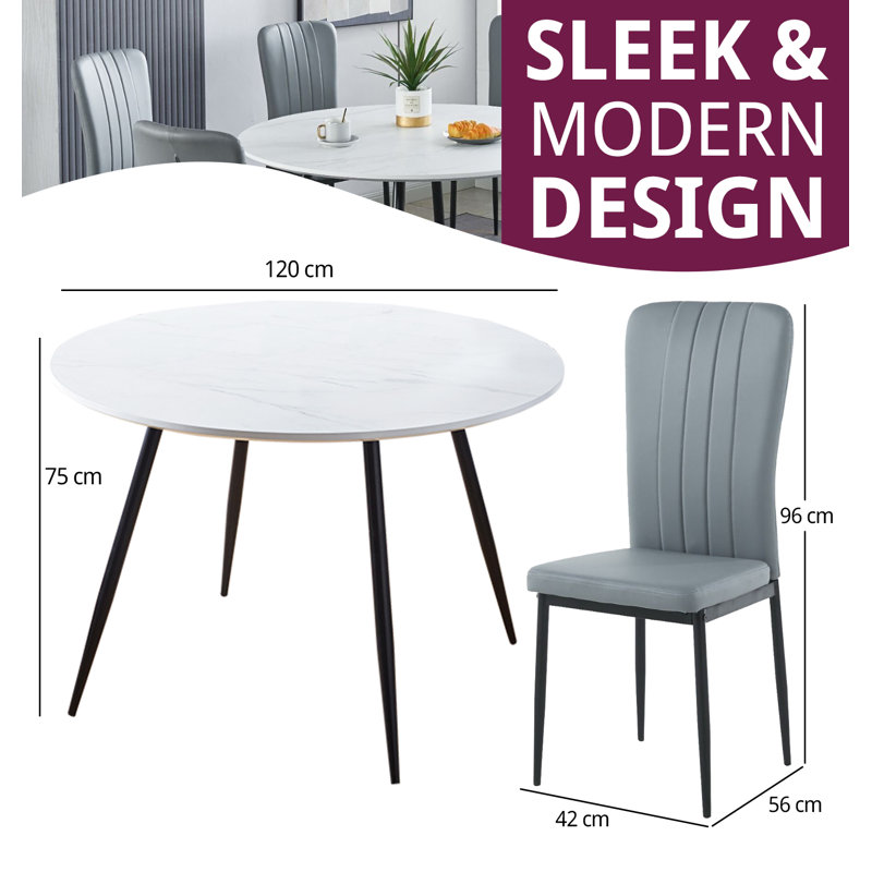 Mose 6 - Person Dining Set, White
