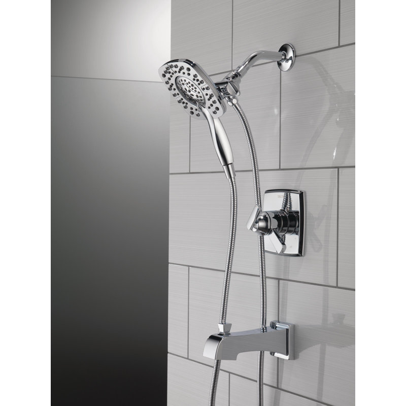 Ashlyn 17 Series Chrome Dual-Function Shower Faucet Set with In2ition 2-in-1 Dual Shower Head with HandHeld Spray Combo, Valve Trim Kit, Chrome (Valve Not Included)