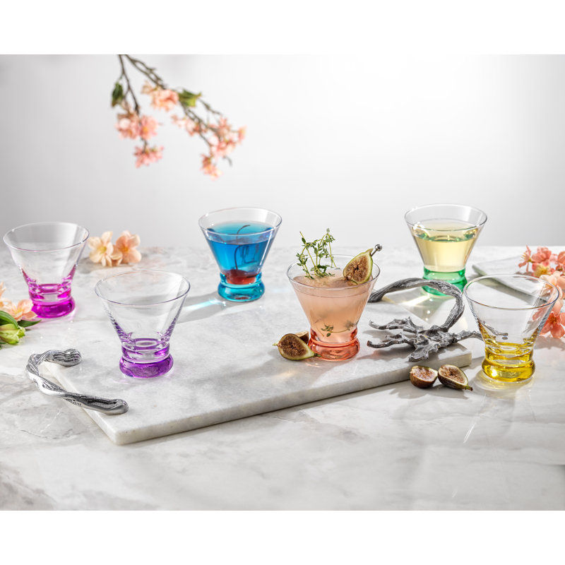 Ensemble de 6 verres à martini colorés JoyJolt Hue