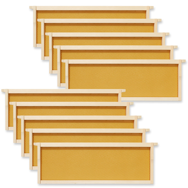 Honey Keeper Assembled Replacement Frames and Foundations for Deep Langstroth Beehive, Waxed