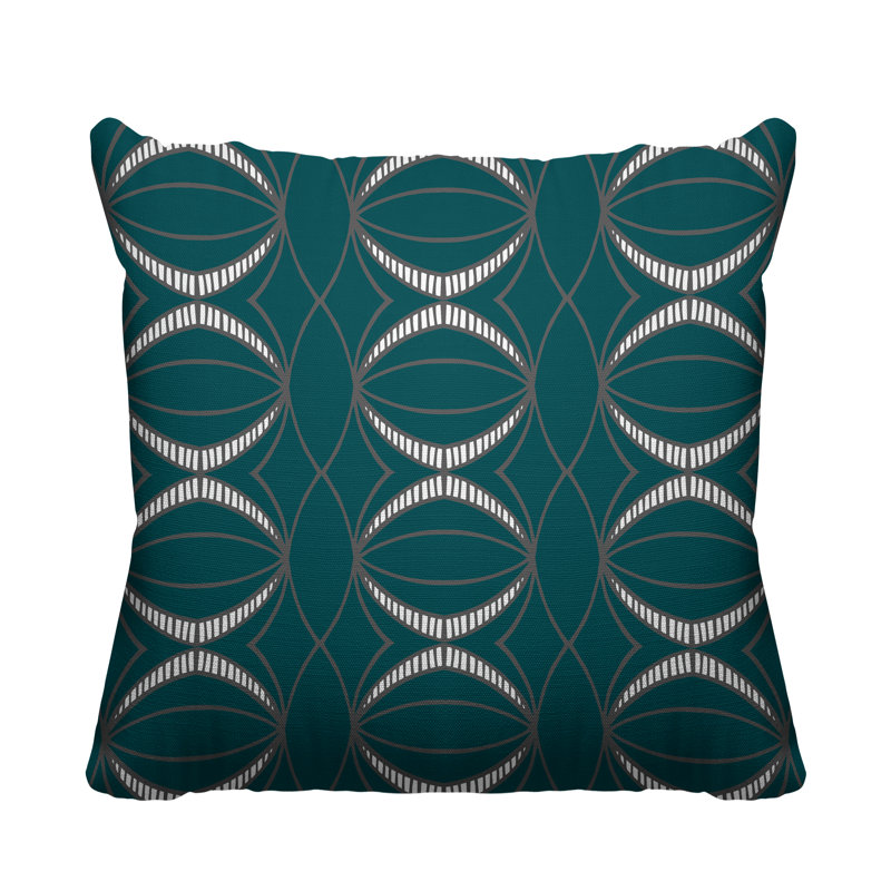 Coussin décoratif intérieur / extérieur Samira, L 17 po x H 17 po, Émeraude