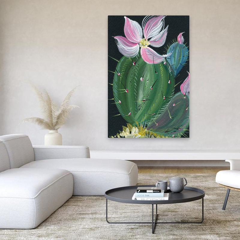 Jardin et cactus contemporain I, H 60 po x l 40 po