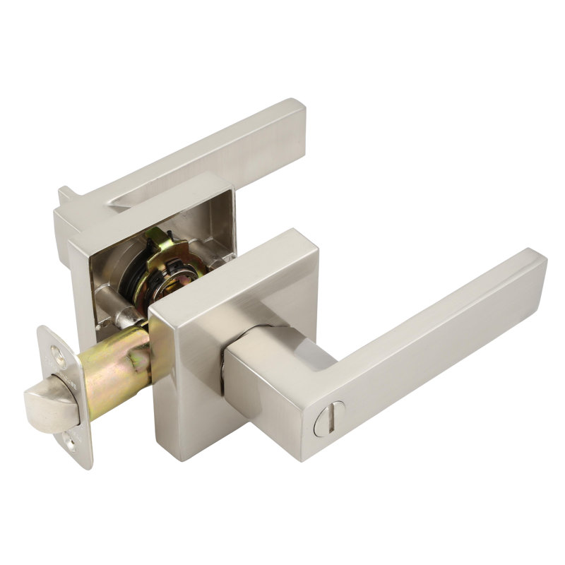 Karsen Door Lever with Karsen Rosette, Satin Nickel