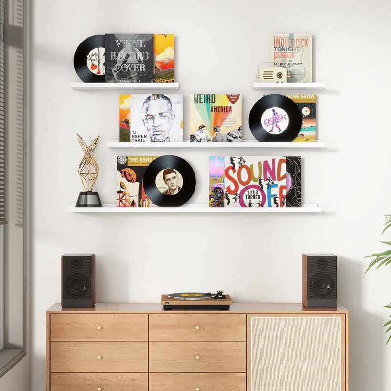 Ensemble de 4 tablettes murales flottantes pour livres et jouets pour chambre d'enfant, salon et chambre à coucher
