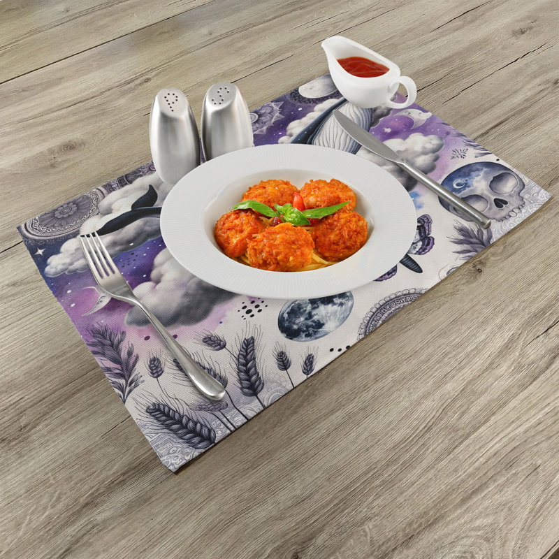 Polyester Lavender Dark Indigo Rectangle Placemat