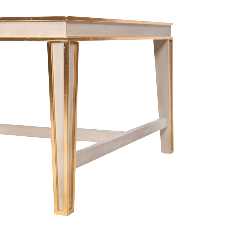Lilly 4 Legs Square Coffee Table, Antique Gray, 18.5" H x 60" L x 30" W