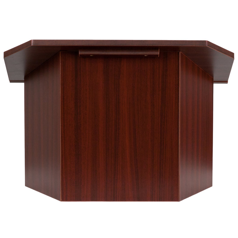 Mahogany Foldable Tabletop Lectern with Slanted Top and Ledge