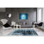 Tapis abstrait turquoise / noir Mangassa-1169839224
