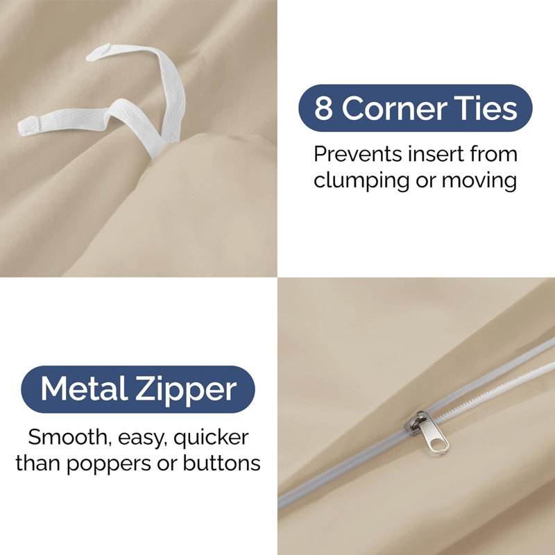 Premium 3-Piece Duvet Cover Set - Hotel Quality Soft & Cooling Comforter Cover With Zipper & Matching Pillowcases, Full