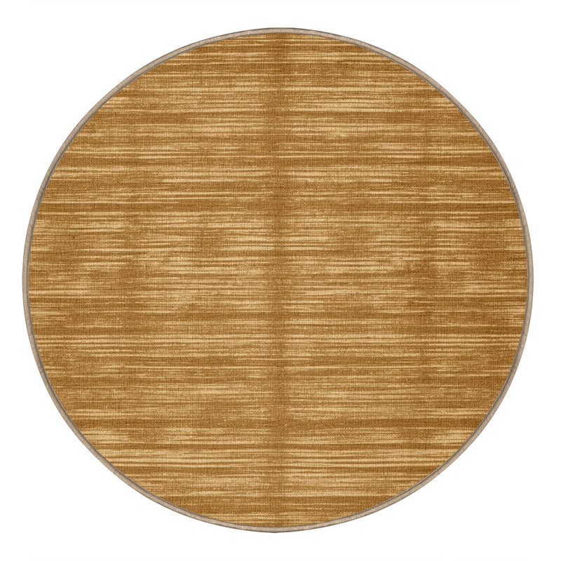 Tapis brun uni lavable à la machine, Rond 4 pi
