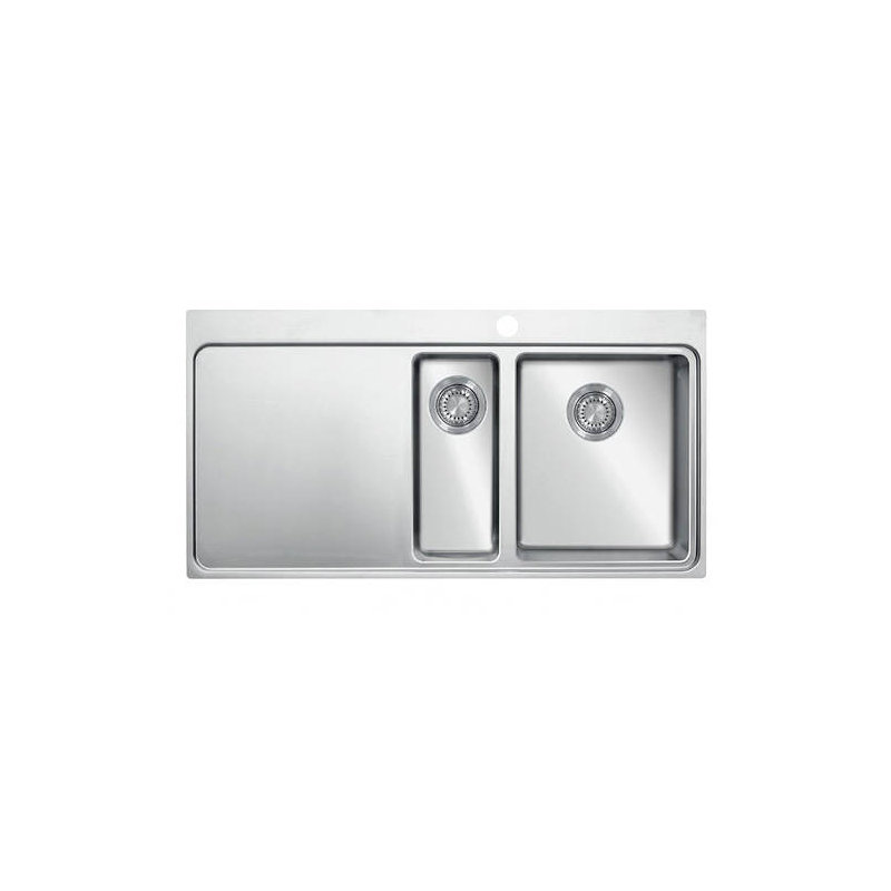 Metro Lane 510mm W Double Bowl Stainless Steel Drop-In Kitchen Sink with 1 Faucet Hole, Left