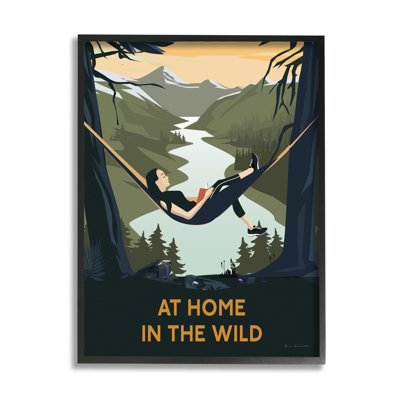 «Home In Wild Mountainside River Landscape Hammock Girl» par Omar Escalante - impression