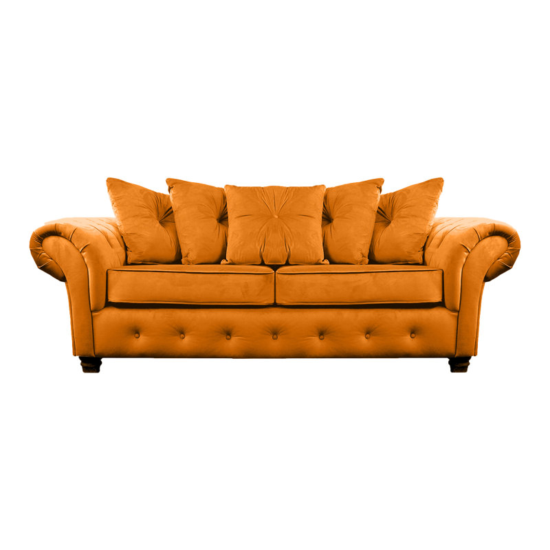 Lila 2 Seater Velvet Sofa, Burnt Orange